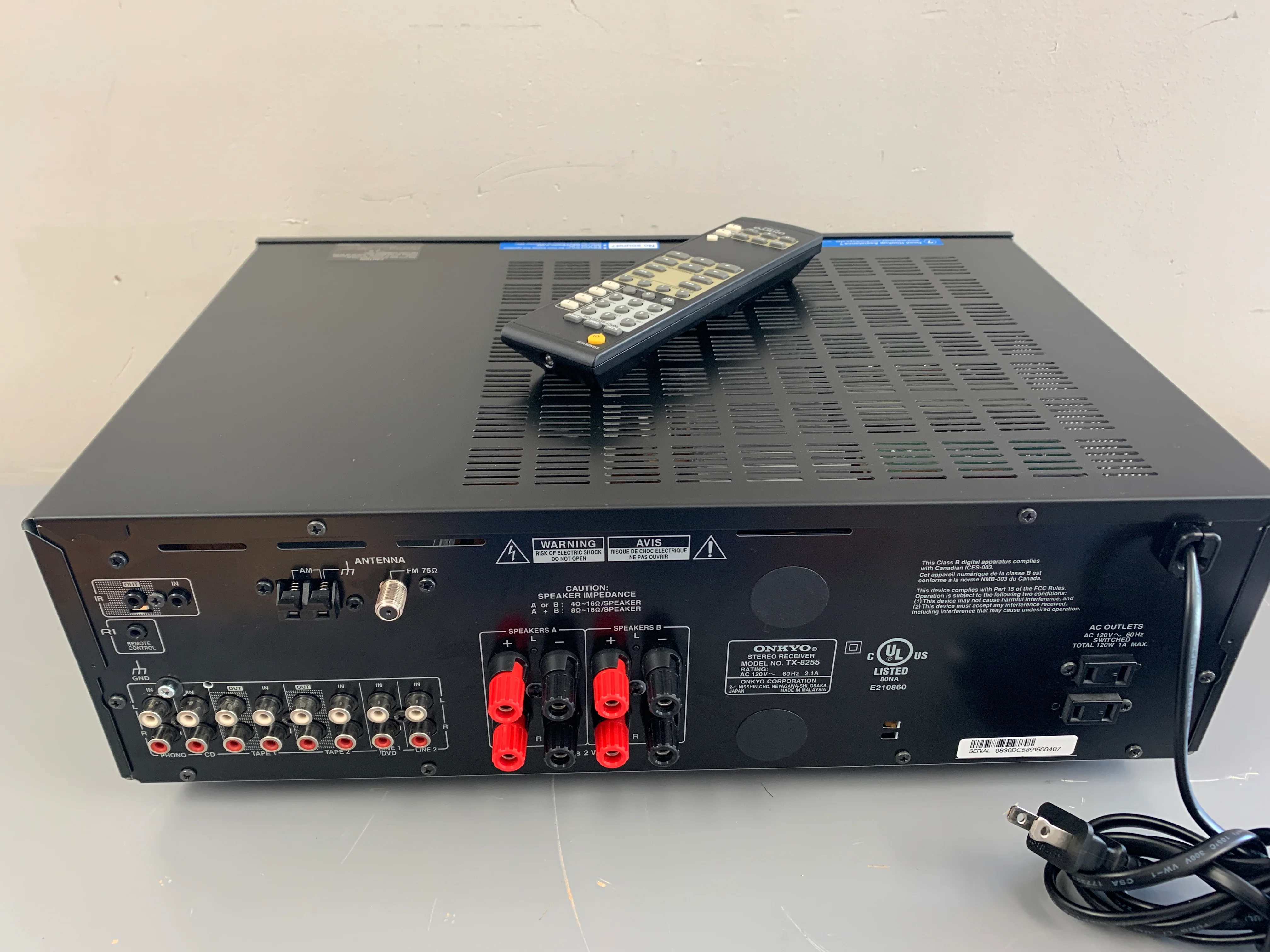 Onkyo TX-8255 Stereo Receiver * Remote Control - Image 9