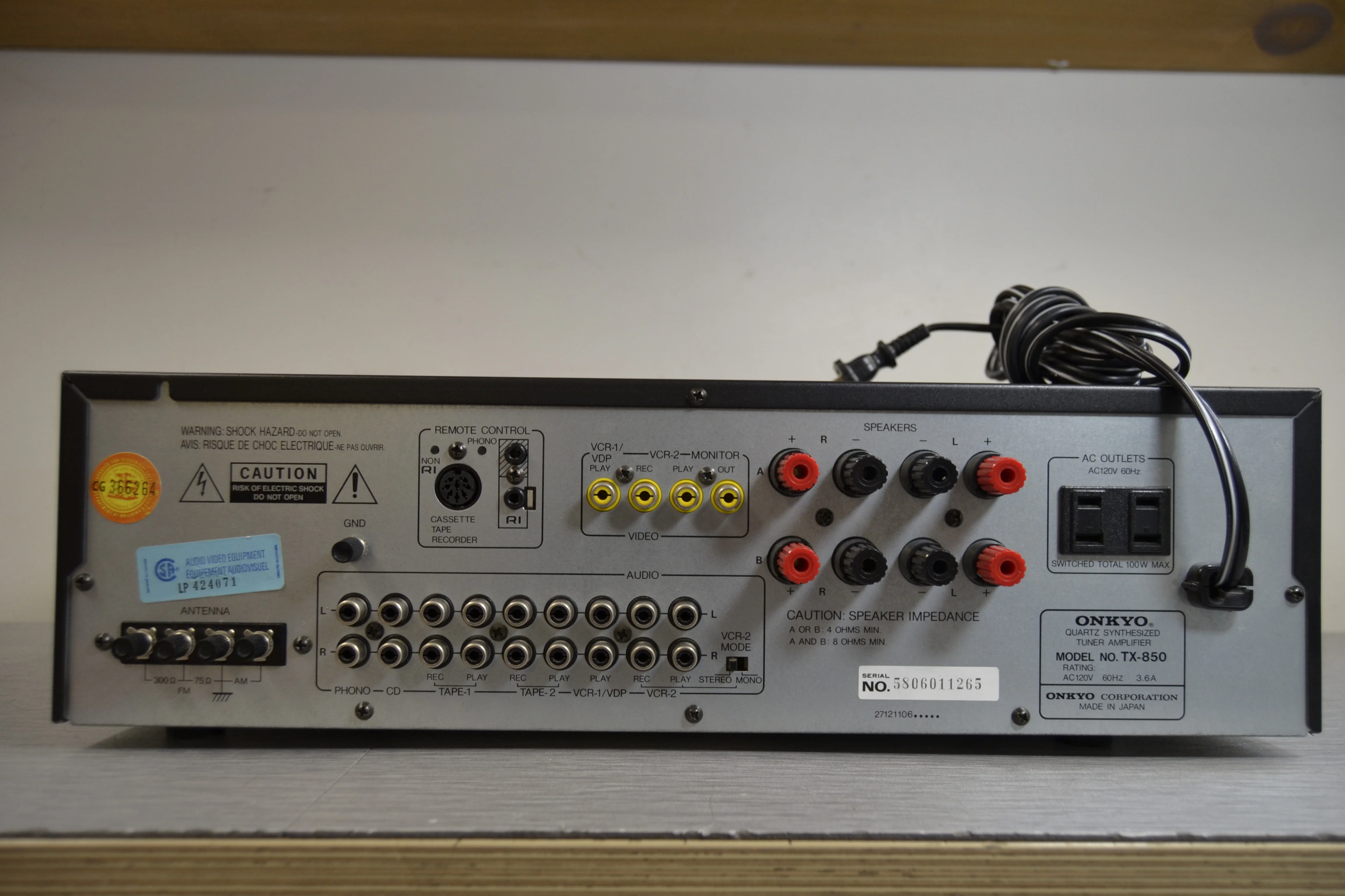 Onkyo TX-850 Stereo Receiver - Image 6
