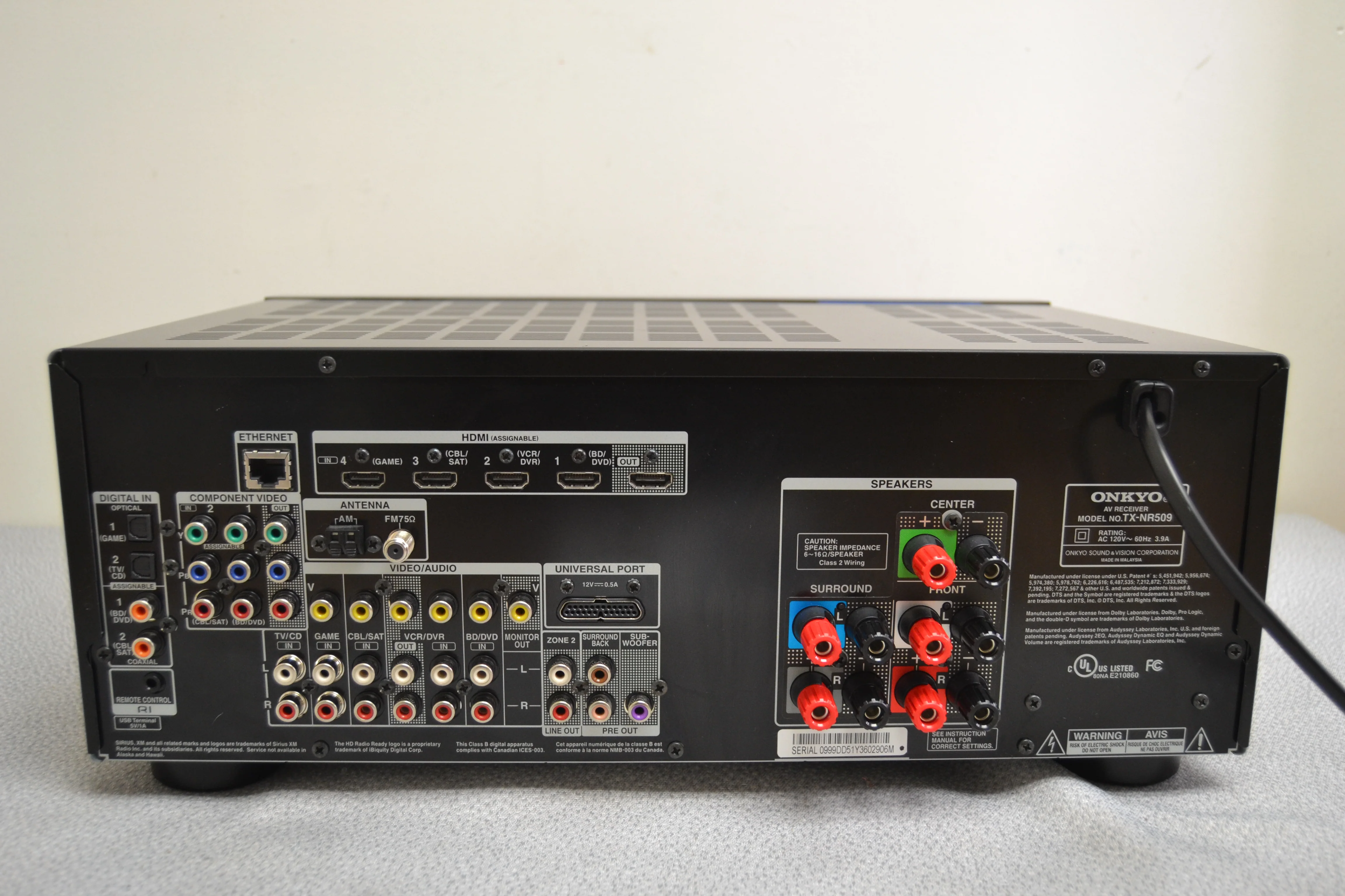 Onkyo TX-NR509 Home theater receiver * 80W RMS * Manual * Remote - Image 9