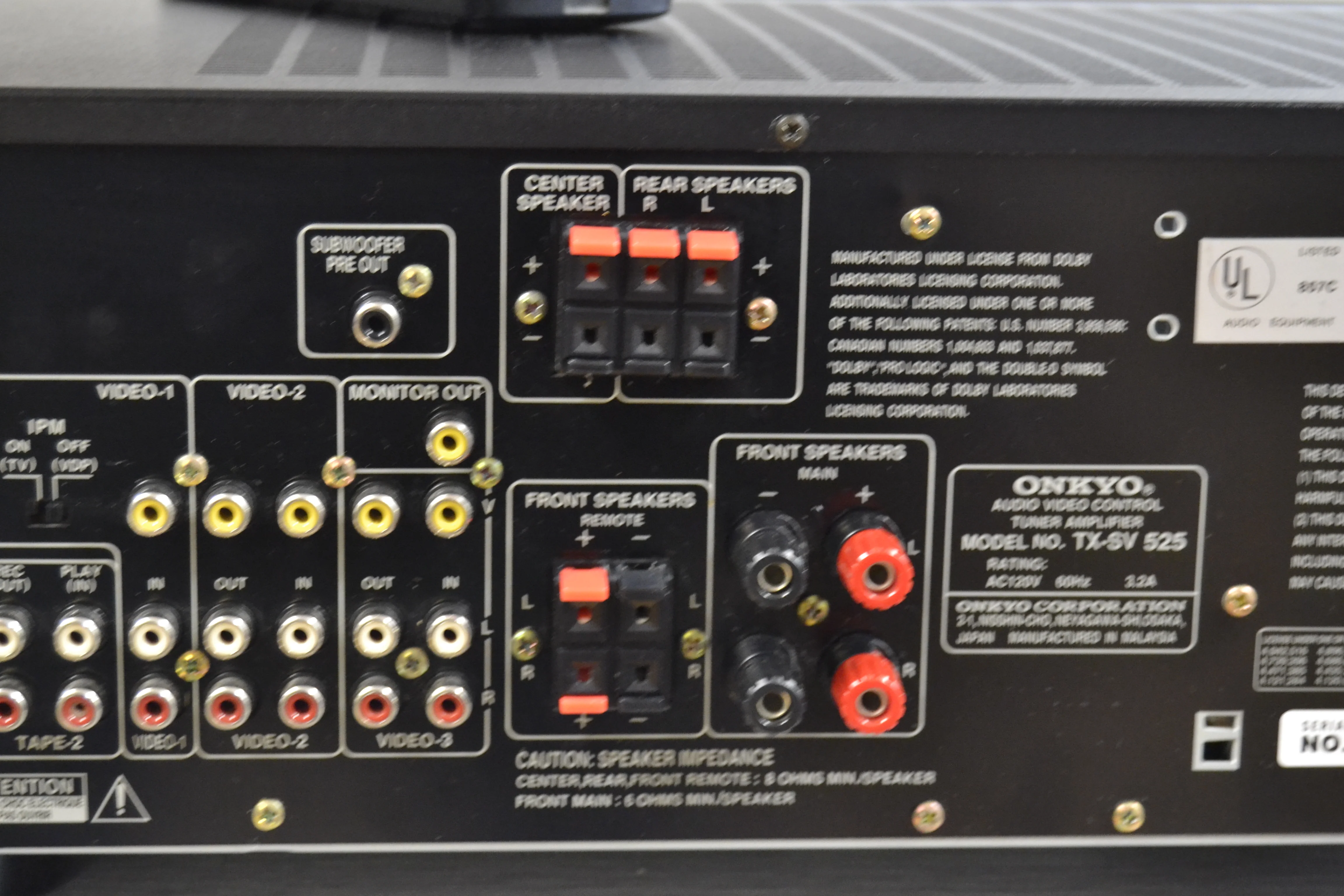 Onkyo TX-SV525 Stereo Receiver * 80W RMS * 1995 * Remote - Image 12