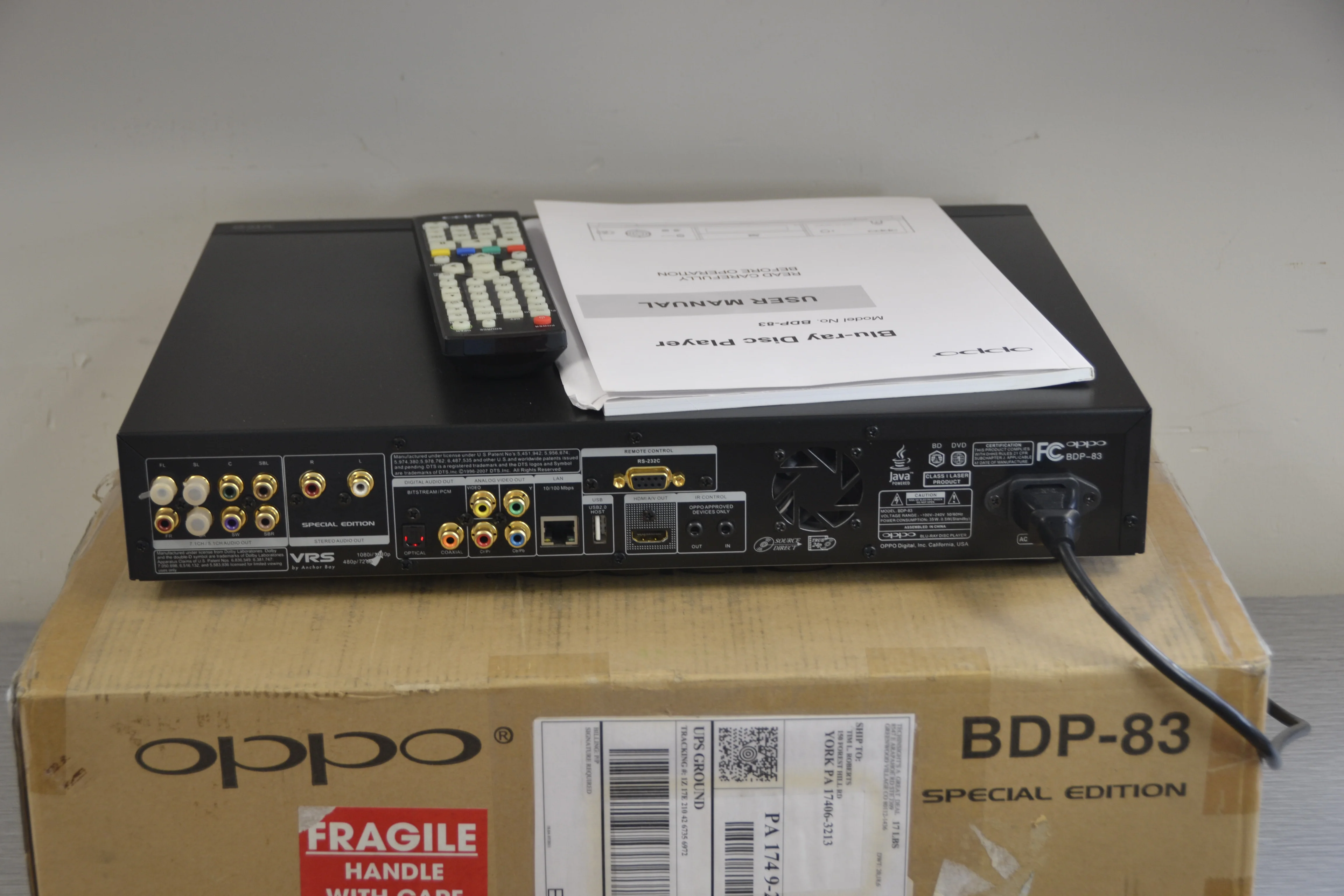 Oppo BDP-83SE BluRay SACD Player * Remote * Box * Manual * Universal Player * Region Free - Image 11