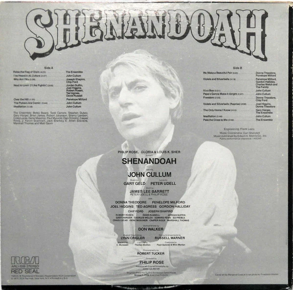 "Shenandoah" Original Broadway Cast Starring John Cullum - Shenandoah (LP, Album) (Very Good Plus (VG+)) - Image 2