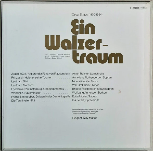 Oscar Straus - Anneliese Rothenberger, Nicolai Gedda, Chor Der Bayerischen Staatsoper, Symphonie-Orchester Graunke, Willy Mattes - Ein Walzertraum (Gesamtaufnahme) (2xLP + Box) (Near Mint (NM or M-)) - Image 2