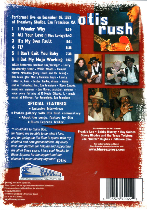 Otis Rush - Live Part 1 (DVD-V, NTSC, 5.1) (Near Mint (NM or M-)) - Image 2