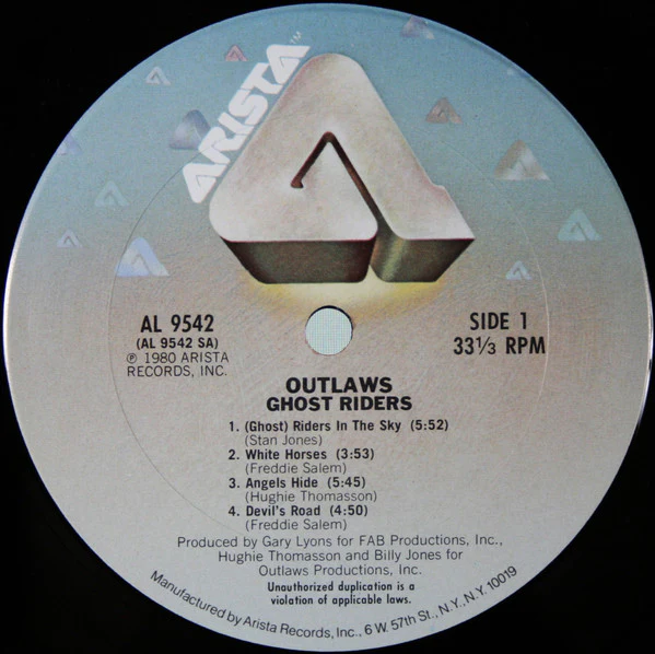 Outlaws - Ghost Riders (LP, Album, Pit) (Near Mint (NM or M-)) - Image 3