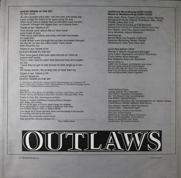 Outlaws - Ghost Riders (LP, Album, Pit) (Near Mint (NM or M-)) - Image 5