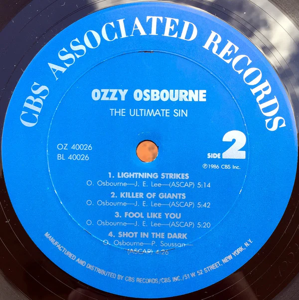 Ozzy Osbourne - The Ultimate Sin (LP, Album, Pit) (Near Mint (NM or M-)) - Image 4