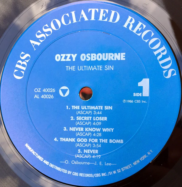 Ozzy Osbourne - The Ultimate Sin (LP, Album, Pit) (Near Mint (NM or M-)) - Image 3