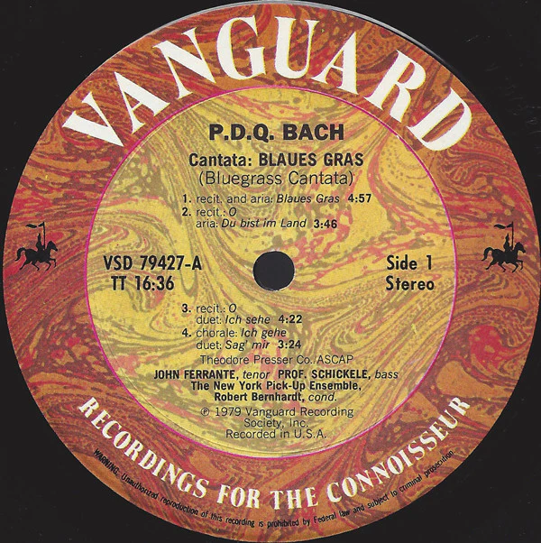P.D.Q. Bach, The New York Pick-Up Ensemble, John Ferrante - Black Forest Bluegrass (LP) (Very Good Plus (VG+)) - Image 3