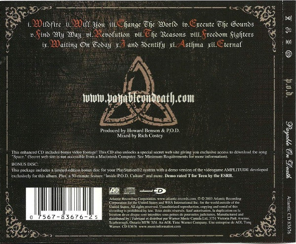 P.O.D. - Payable On Death (CD, Album, Copy Prot., Enh + DVD, Ltd, Pla) (Near Mint (NM or M-)) - Image 3