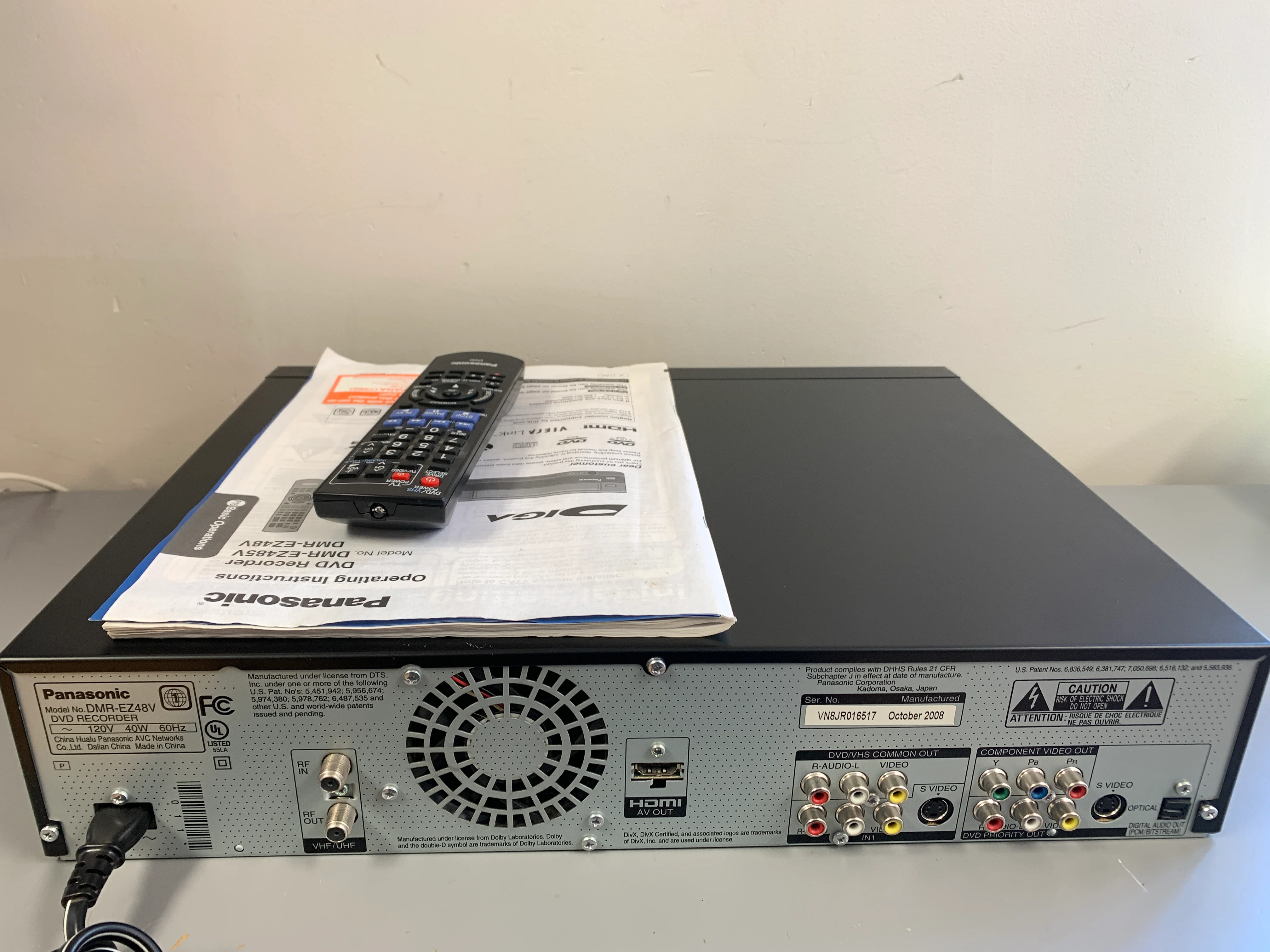 Panasonic DMR-EZ48V VHS Player DVD Recorder * remote * Manual * Mint - Image 8