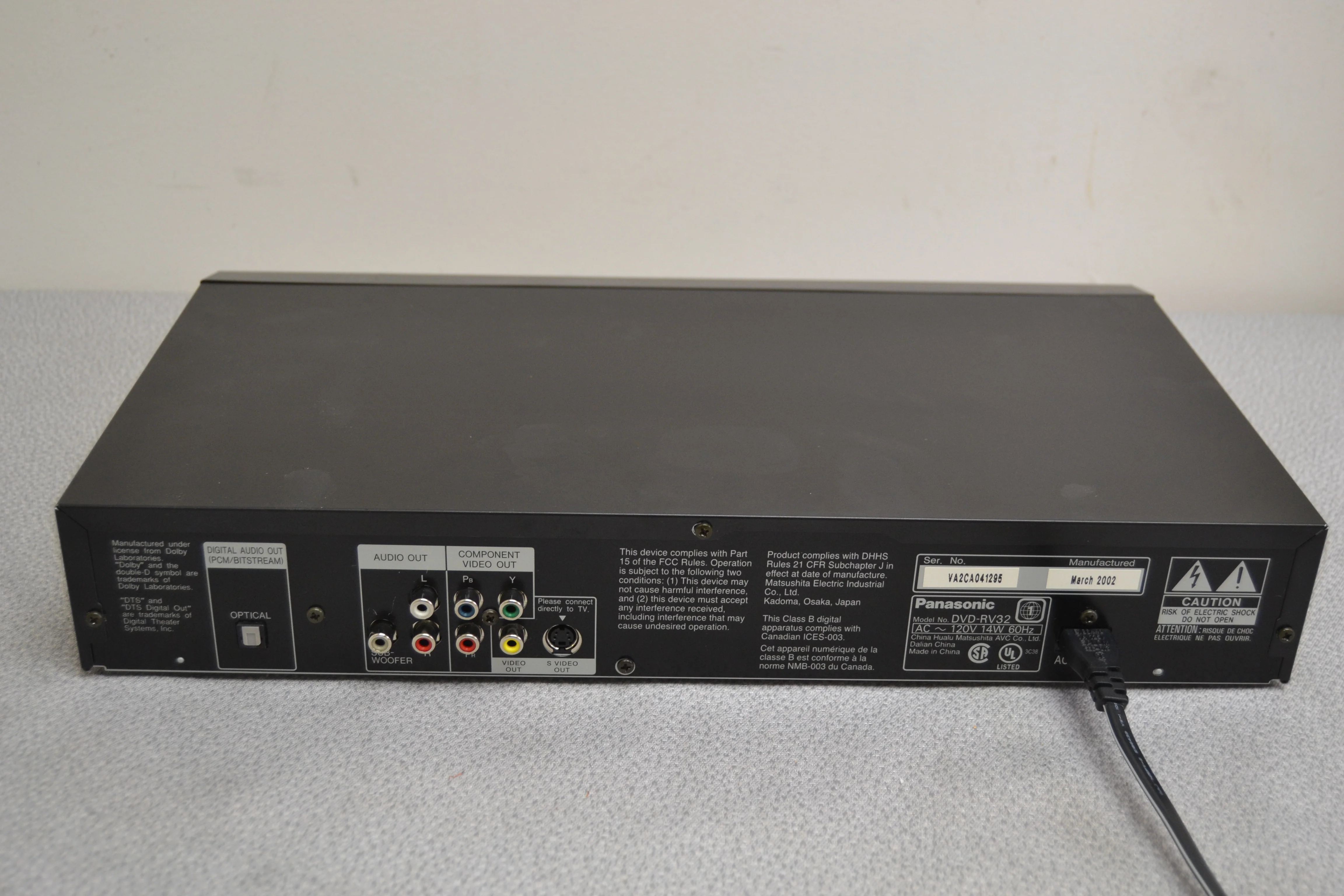 Panasonic DVD-RD32 DVD/CD Player - Image 9