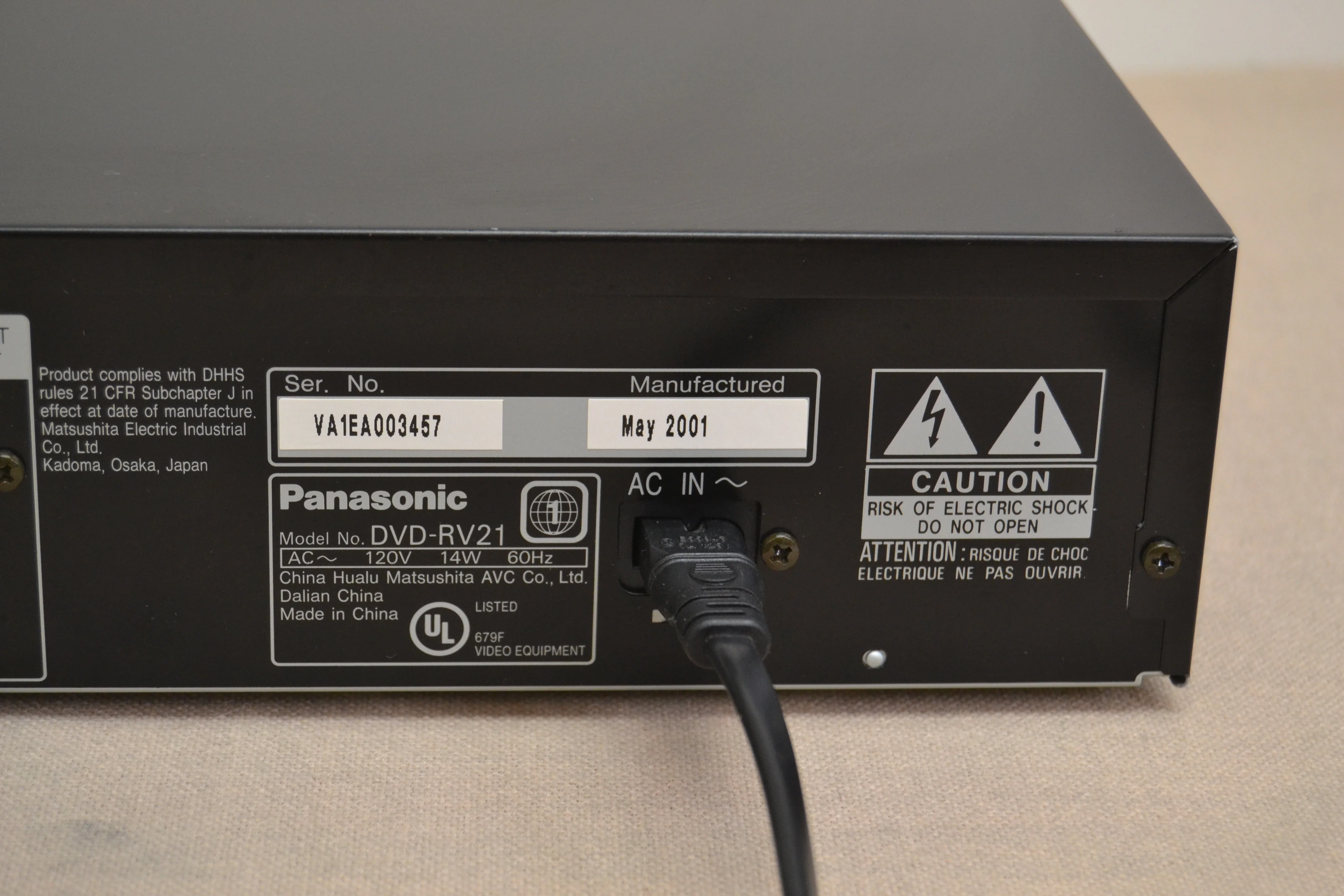 Panasonic DVD-RV21 CD/DVD Player * Remote Control - Image 13