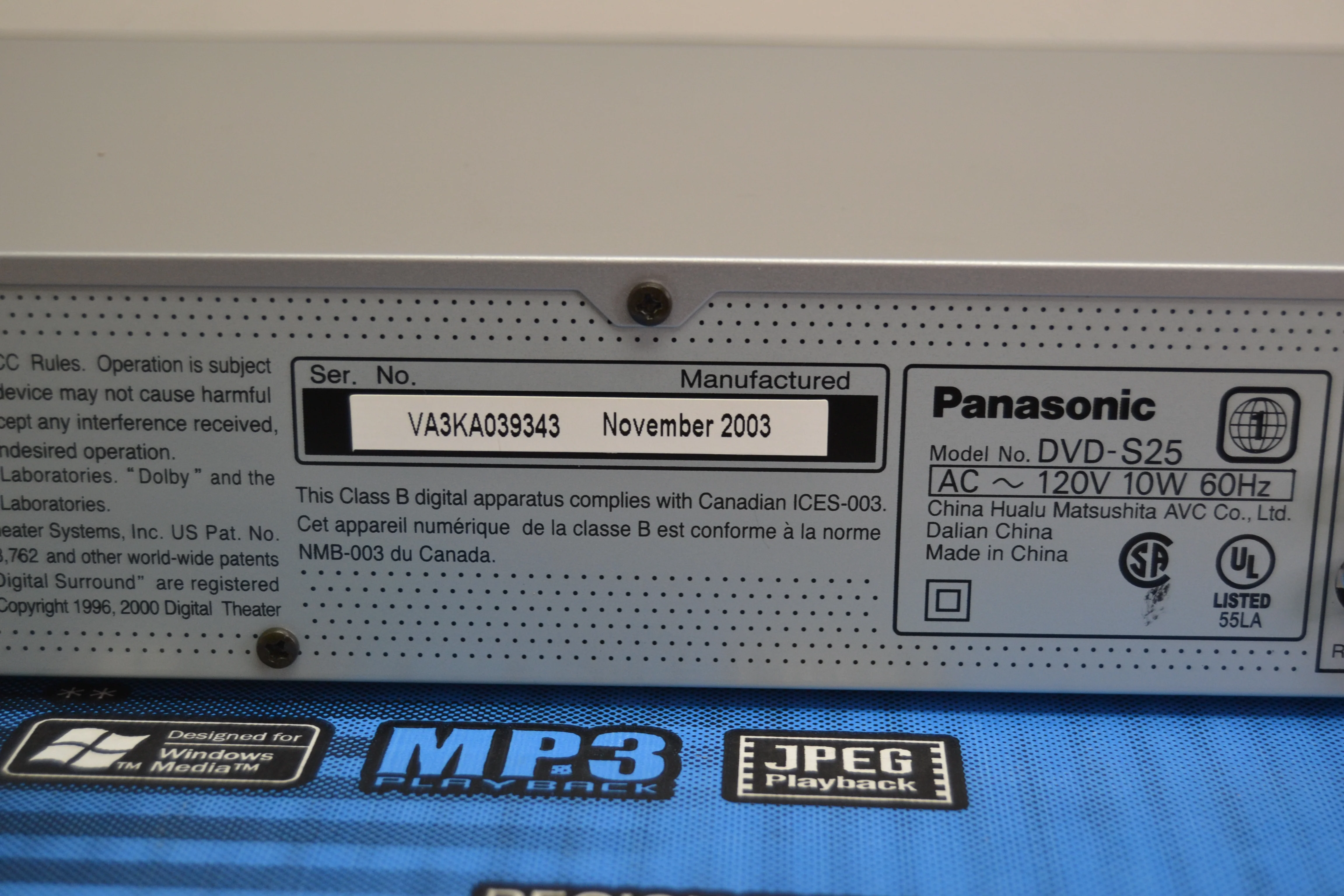 Panasonic DVD-S25 CD/DVD Single Player * Remote * Box - Image 11