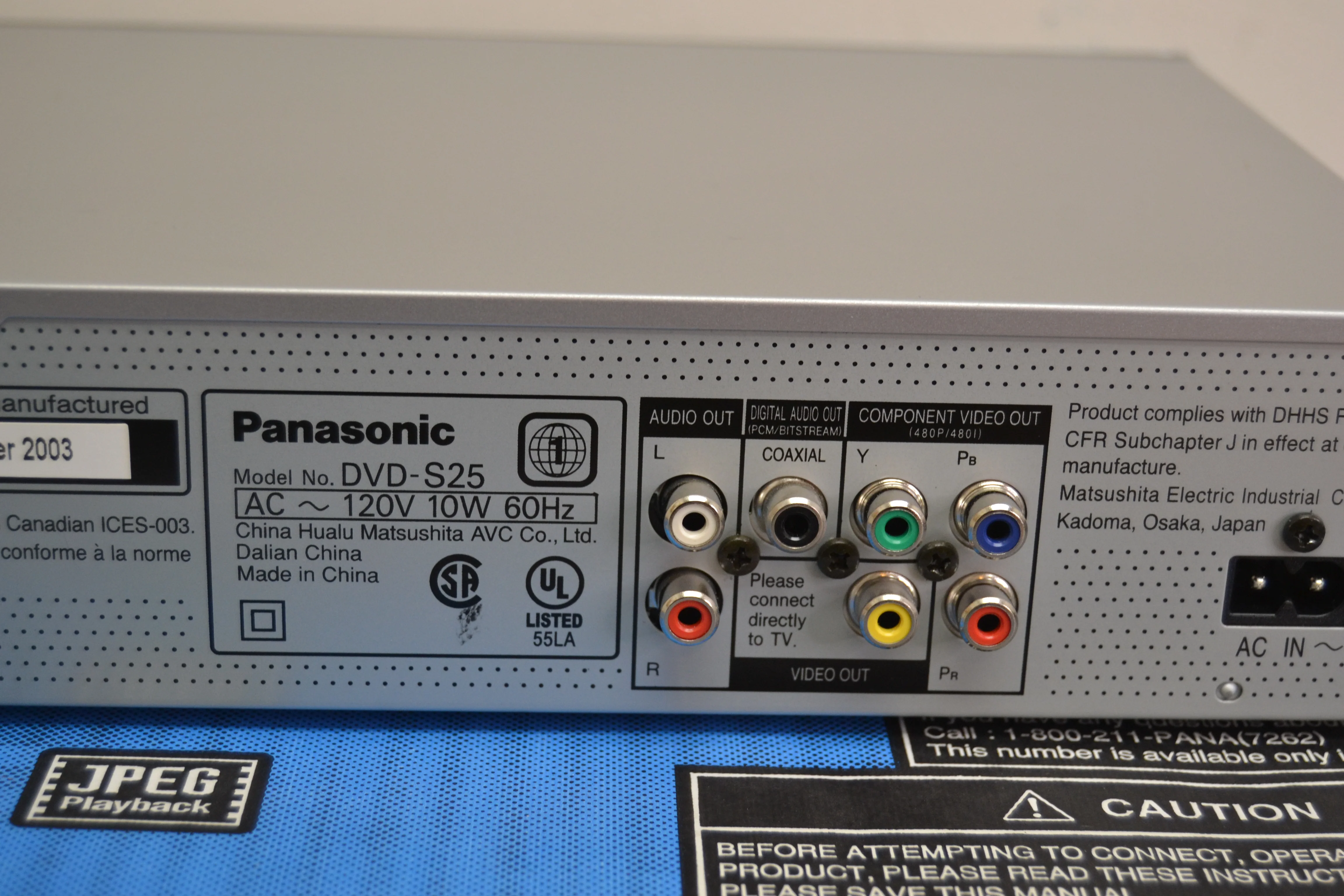 Panasonic DVD-S25 CD/DVD Single Player * Remote * Box - Image 12