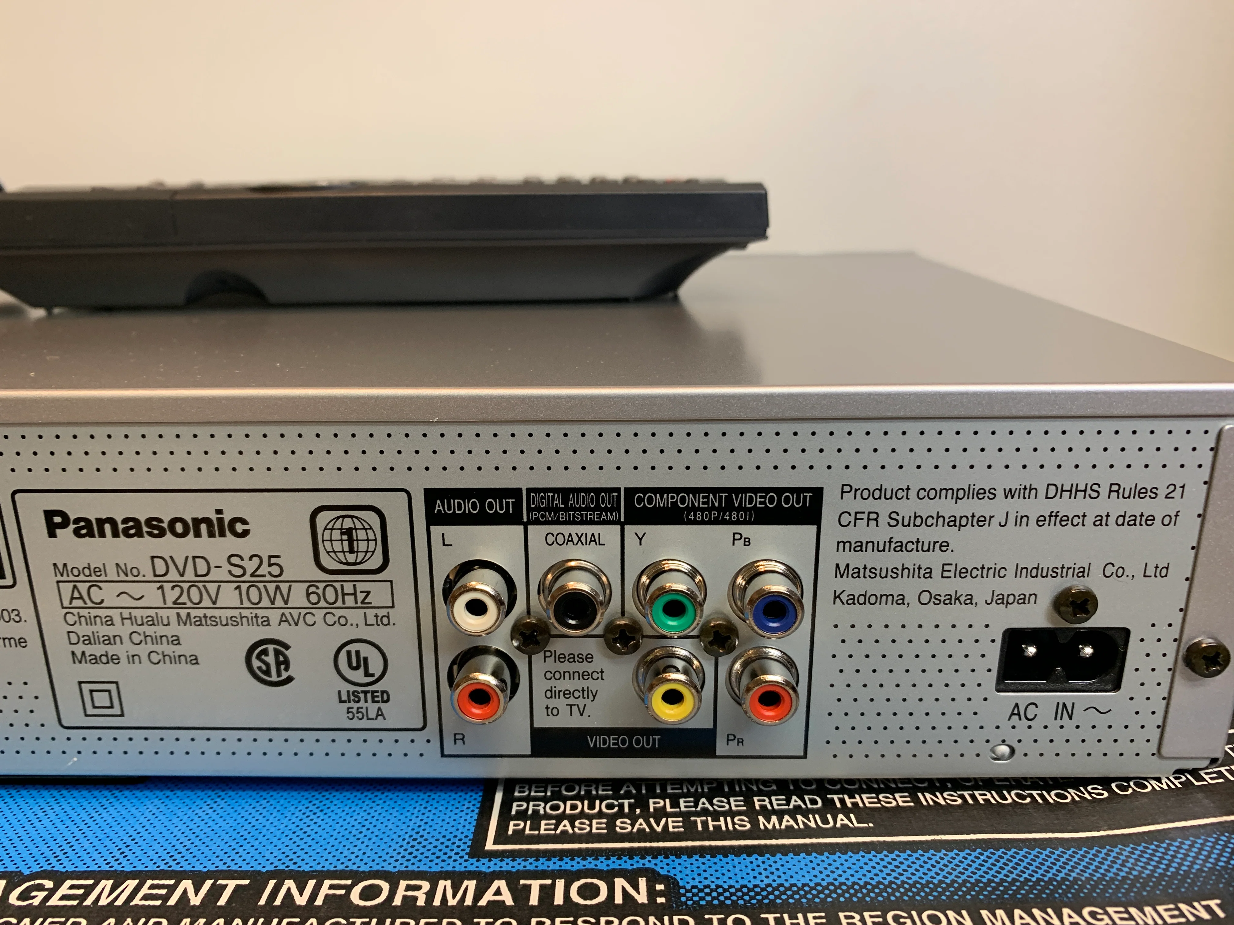 Panasonic DVD-S25 CD/DVD Single Player * Remote * Box - Image 13