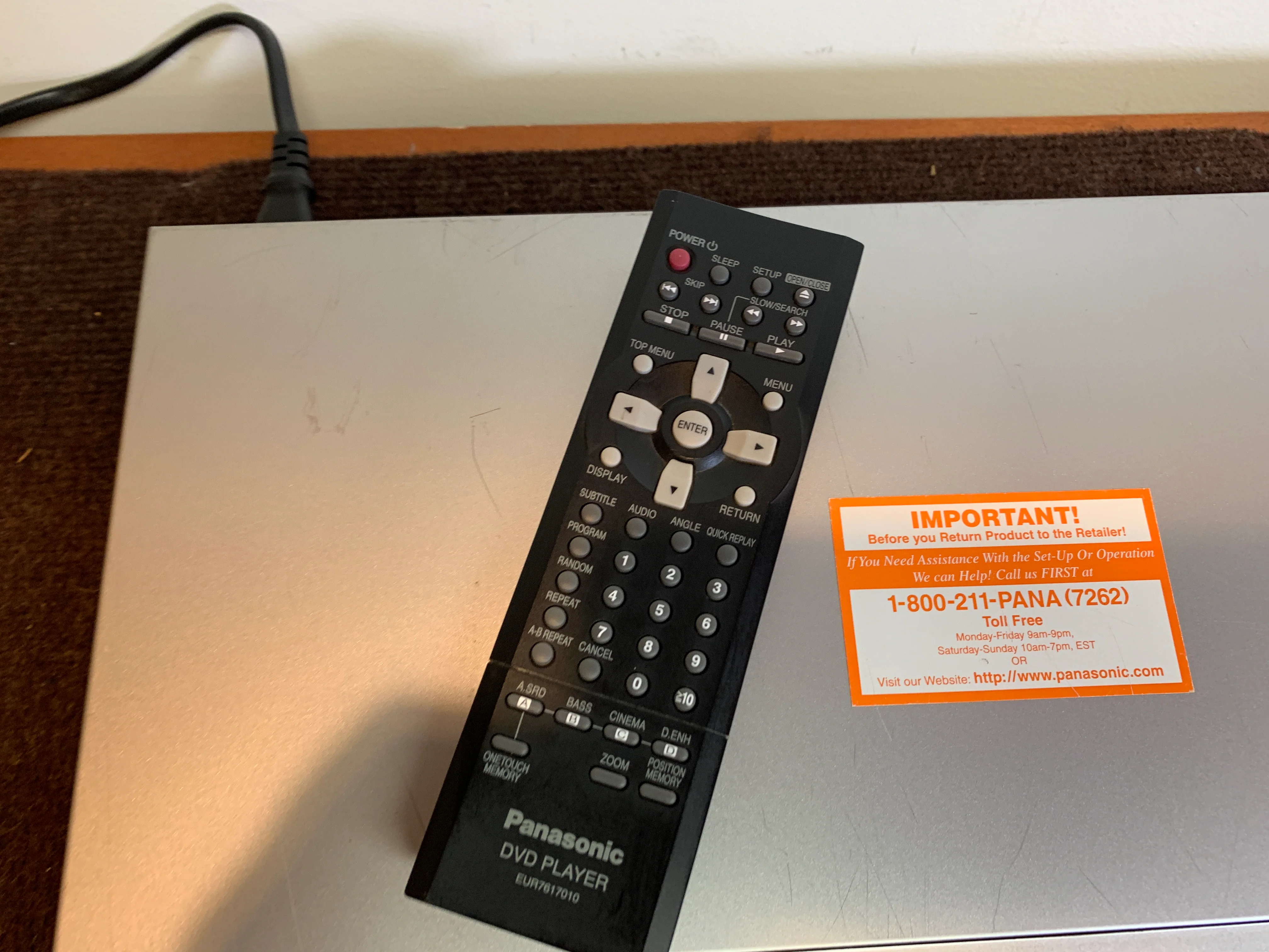 Panasonic DVD-S27 DVD/CD Player - Remote - Image 7