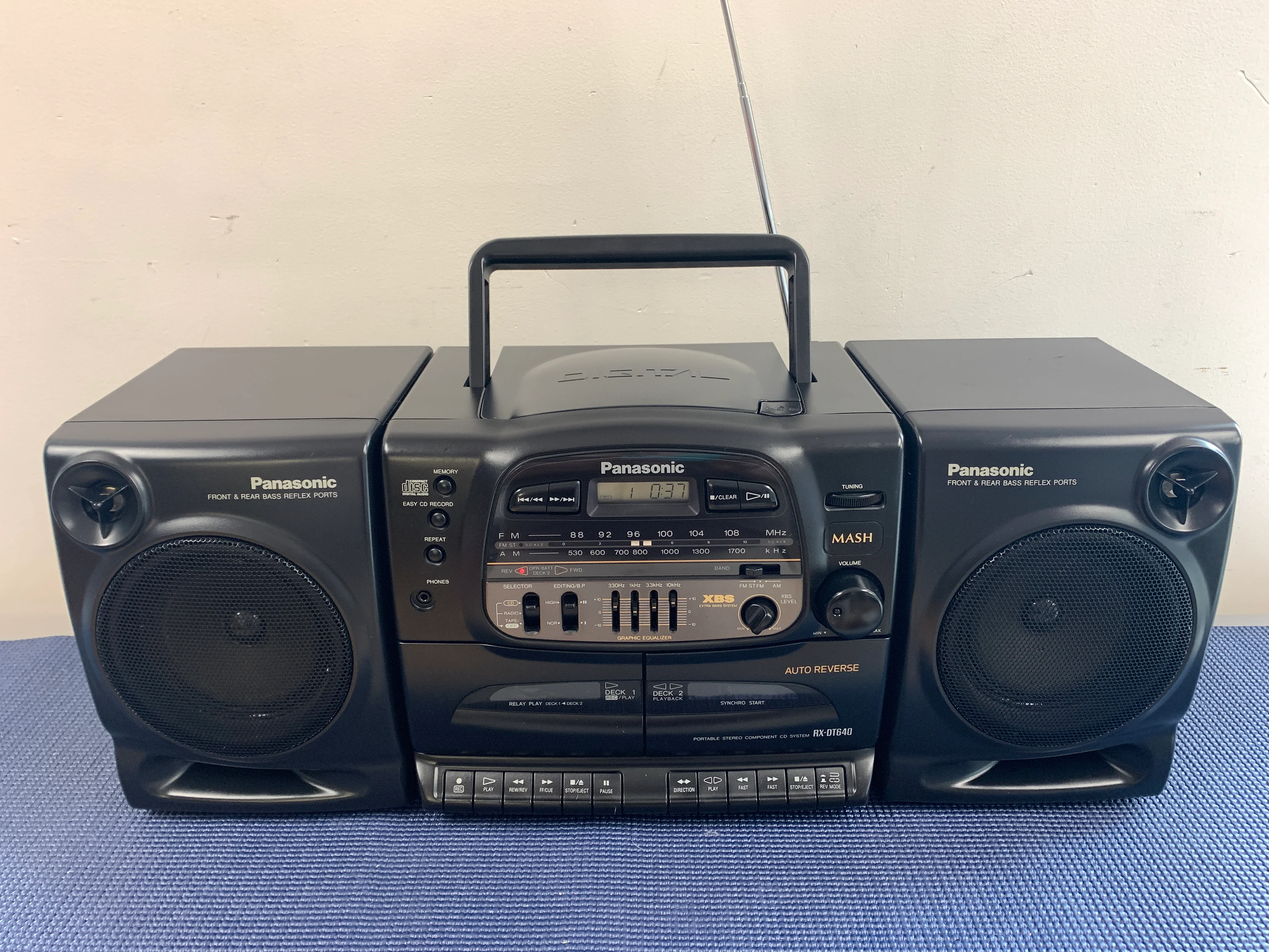 Panasonic RX-DT640 BoomBox * Fully Serviced * CD, Radio, Cassette * - Image 2