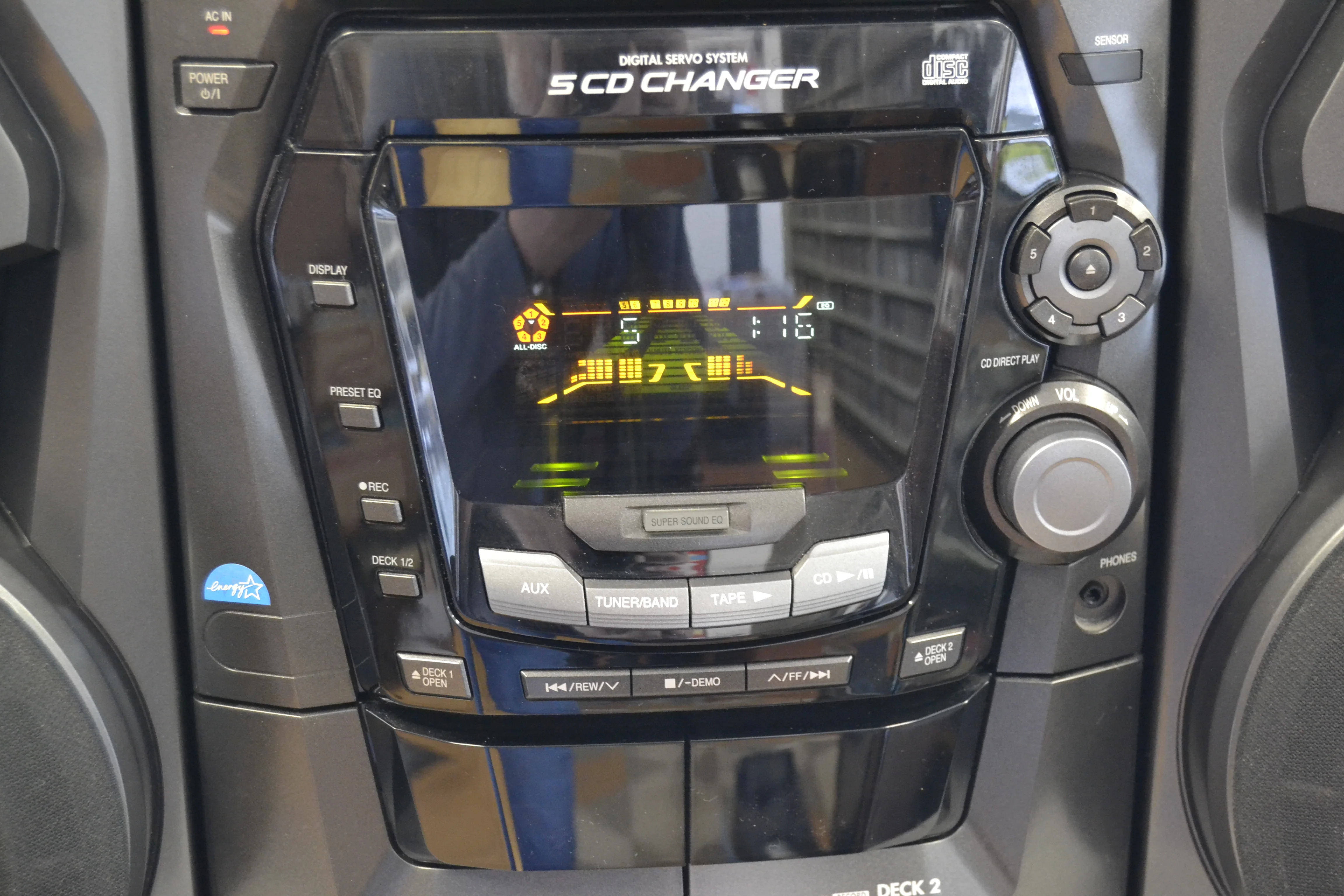 PANASONIC SA-AK300 5 CD Changer/AM/F Radio /Dual Cassette Stereo System * Remote - Image 3