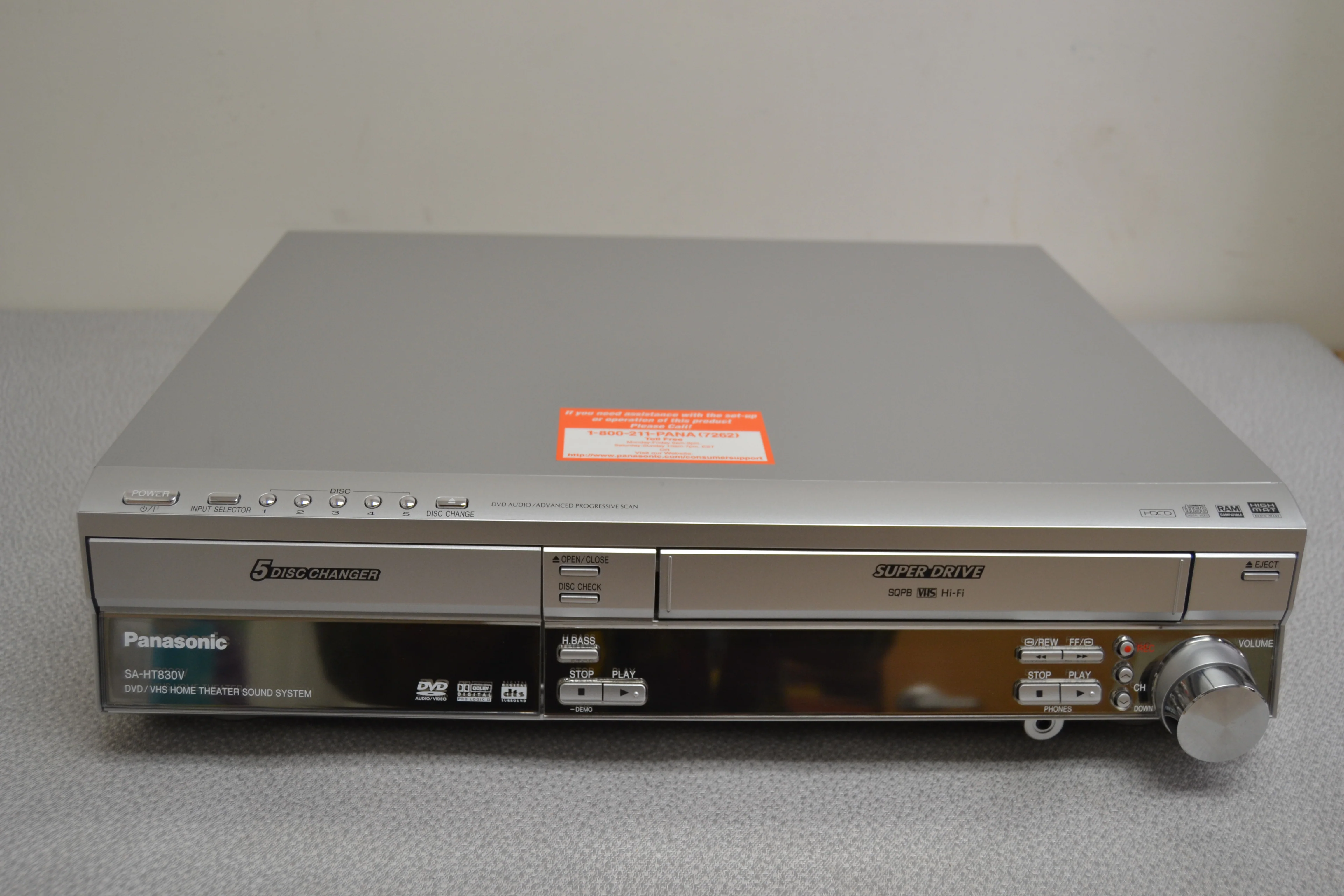 PANASONIC SA-HT830V 4 Head Hi-Fi 5 DVD VHS Combo VCR Works Cassette Player