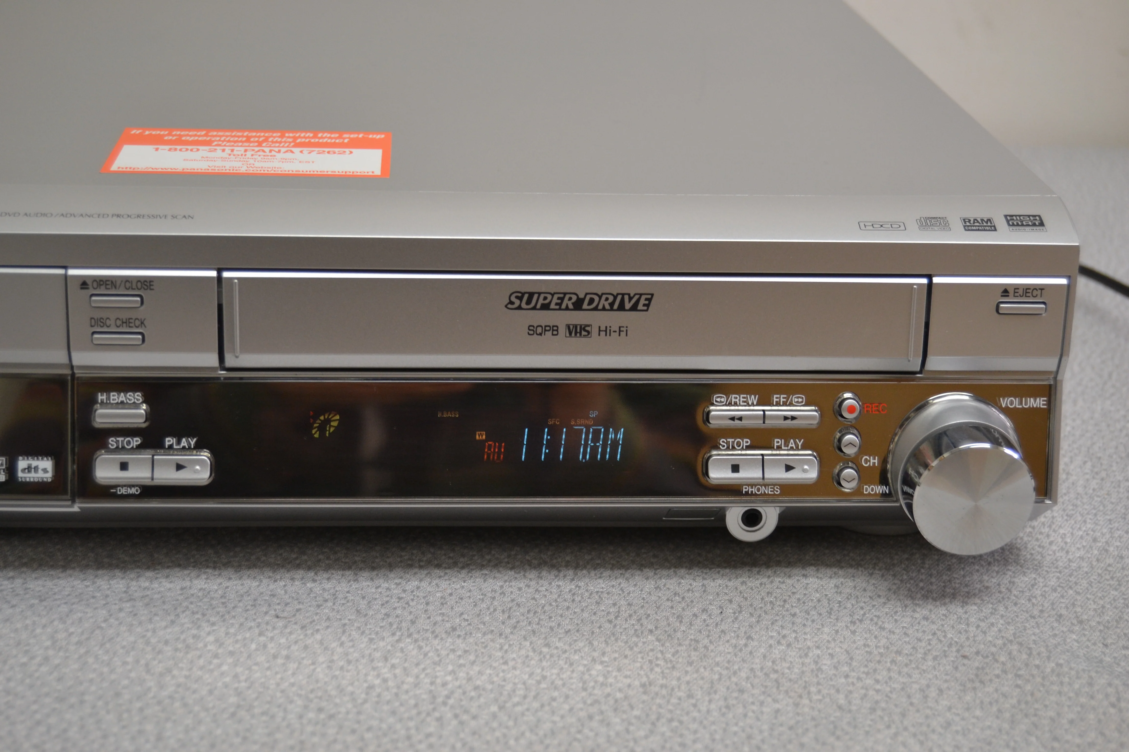PANASONIC SA-HT830V 4 Head Hi-Fi 5 DVD VHS Combo VCR Works Cassette Player - Image 12