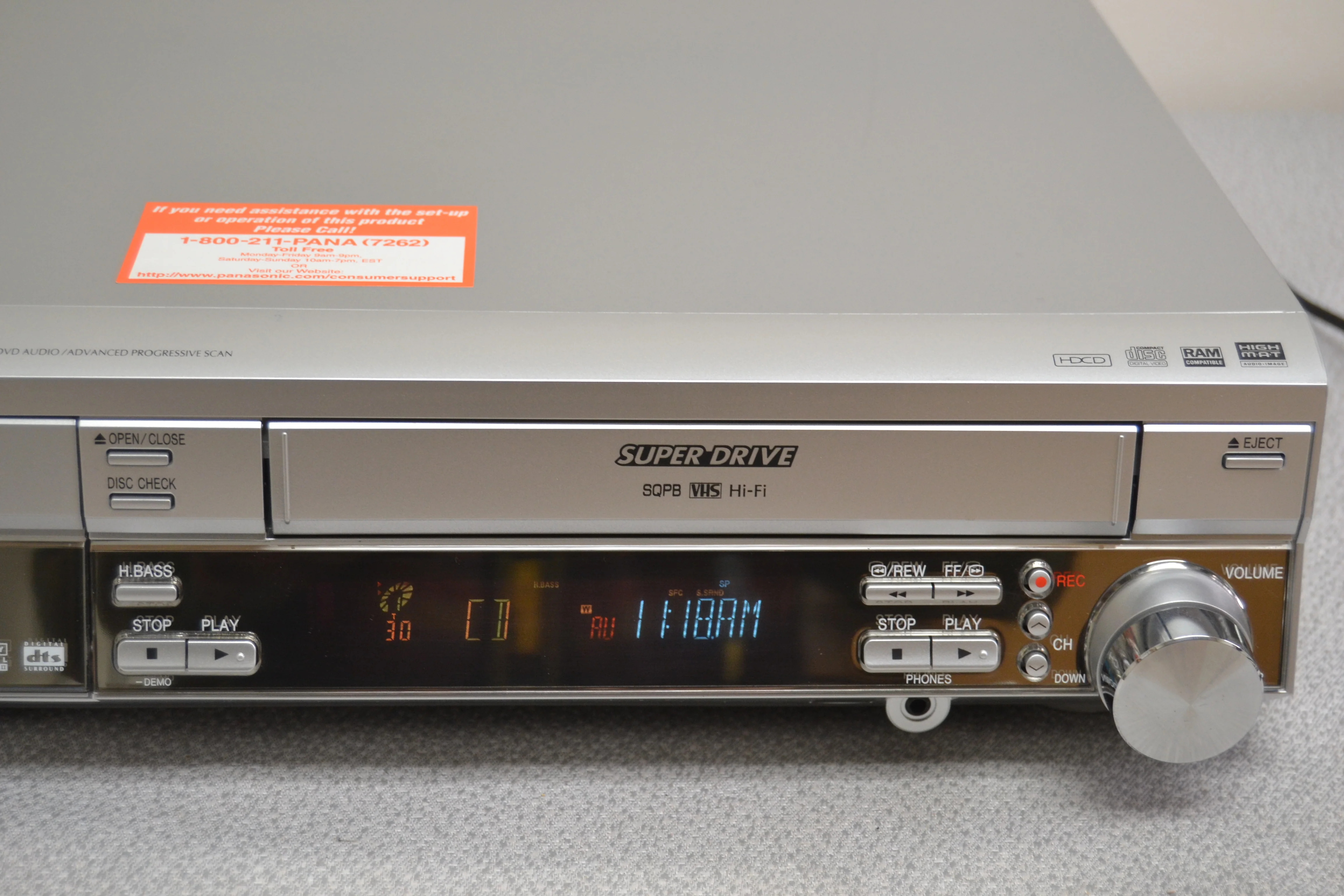 PANASONIC SA-HT830V 4 Head Hi-Fi 5 DVD VHS Combo VCR Works Cassette Player - Image 13