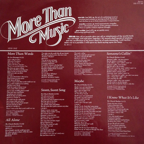 Parable - More Than Words (LP, Album) (Near Mint (NM or M-)) - Image 5