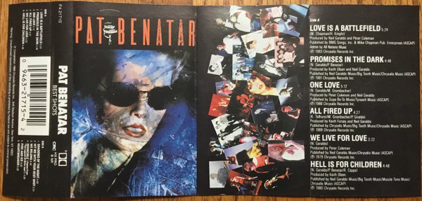 Pat Benatar - Best Shots (Cass, Comp, Club) (Near Mint (NM or M-)) - Image 3