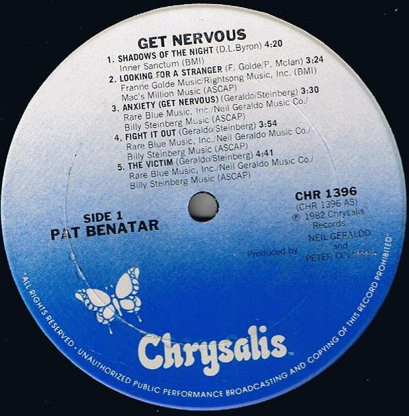 Pat Benatar - Get Nervous (LP, Album, Whi) (Very Good Plus (VG+)) - Image 3