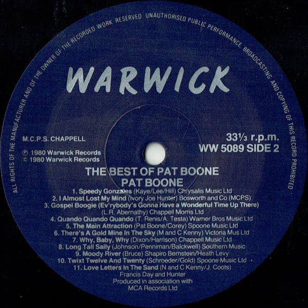 Pat Boone - The Best Of Pat Boone - 22 Original Hits (LP, Comp) (Very Good Plus (VG+)) - Image 4