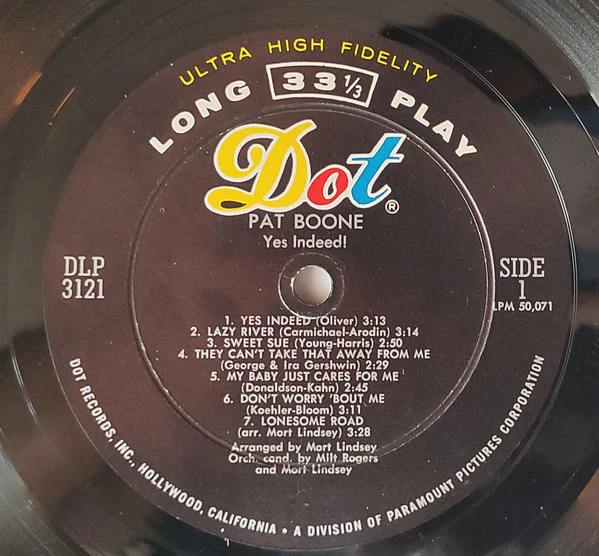 Pat Boone - Yes Indeed! (LP, Album, Mono, Hol) (Very Good Plus (VG+)) - Image 2
