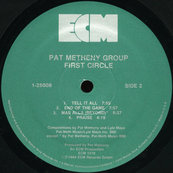 Pat Metheny Group - First Circle (LP, Album) (Very Good Plus (VG+)) - Image 4