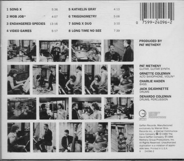 Pat Metheny / Ornette Coleman - Song X (CD, Album) (Very Good Plus (VG+)) - Image 4