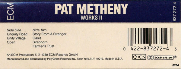 Pat Metheny - Works II (Cass, Comp, Dol) (Near Mint (NM or M-)) - Image 2