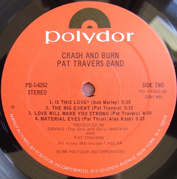 Pat Travers Band - Crash And Burn (LP, Album, 18 ) (Very Good Plus (VG+)) - Image 4