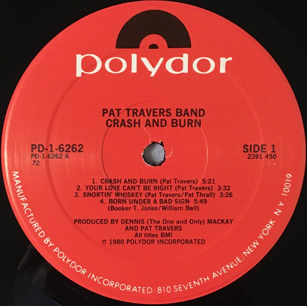 Pat Travers Band - Crash And Burn (LP, Album, 72 ) (Very Good Plus (VG+)) - Image 3