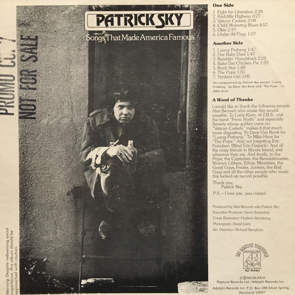 Patrick Sky - Songs That Made America Famous (LP, Album) (Very Good Plus (VG+)) - Image 2