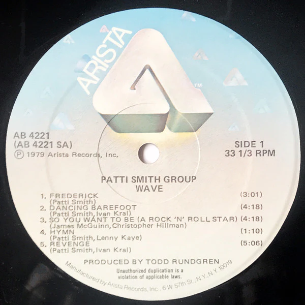 Patti Smith Group - Wave (LP, Album, Hub) (Very Good Plus (VG+)) - Image 3
