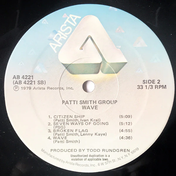 Patti Smith Group - Wave (LP, Album, Hub) (Very Good Plus (VG+)) - Image 4
