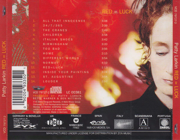 Patty Larkin - Red = Luck (CD, Album) (Near Mint (NM or M-)) - Image 2