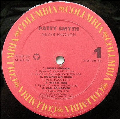 Patty Smyth - Never Enough (LP, Album, Car) (Near Mint (NM or M-)) - Image 5