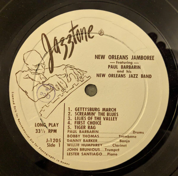 Paul Barbarin And His Jazz Band - New Orleans Jamboree (LP) (Very Good Plus (VG+)) - Image 3