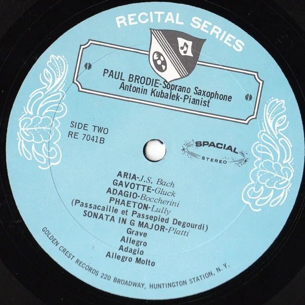 Paul Brodie, Antonin Kubalek - Baroque And Classical Music For Soprano Saxophone (LP, Album) (Very Good Plus (VG+)) - Image 4