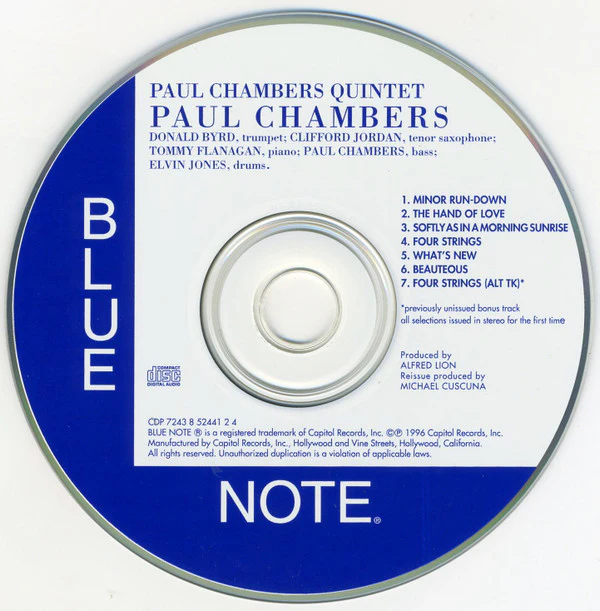 Paul Chambers Quintet With Donald Byrd, Clifford Jordan, Tommy Flanagan, Elvin Jones - Paul Chambers Quintet (CD, Album, Ltd, RE) (Near Mint (NM or M-)) - Image 3