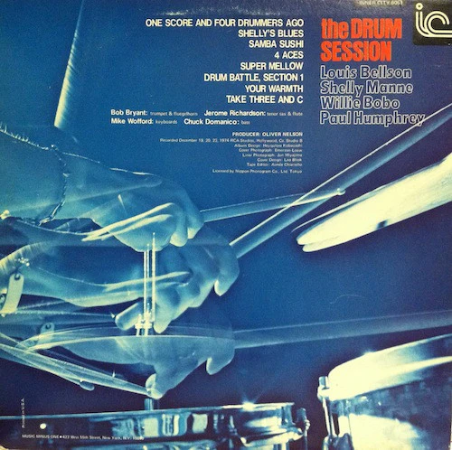 Paul Humphrey • Shelly Manne • Willie Bobo • Louis Bellson - The Drum Session (LP, Album) (Very Good Plus (VG+)) - Image 2