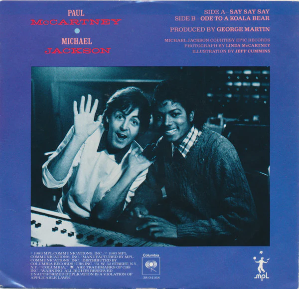 Paul McCartney And Michael Jackson - Say Say Say (7", Single, Styrene, Pit) (Near Mint (NM or M-)) - Image 2