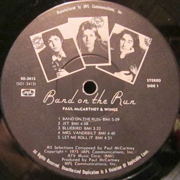 Wings - Band On The Run (LP, Album, RE, Win) (Very Good (VG)) - Image 2