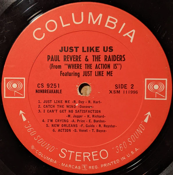 Paul Revere & The Raiders - Just Like Us (LP, Album, Pit) (Very Good Plus (VG+)) - Image 4