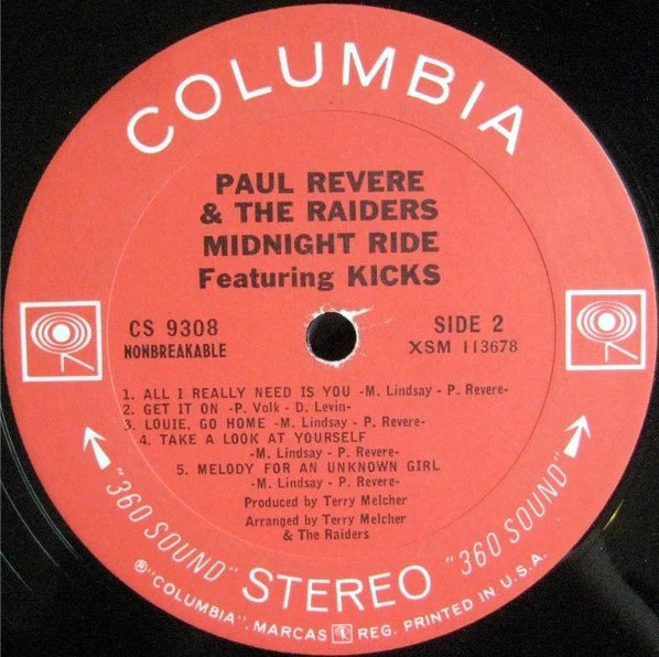 Paul Revere & The Raiders - Midnight Ride (LP, Album, Pit) (Very Good Plus (VG+)) - Image 4