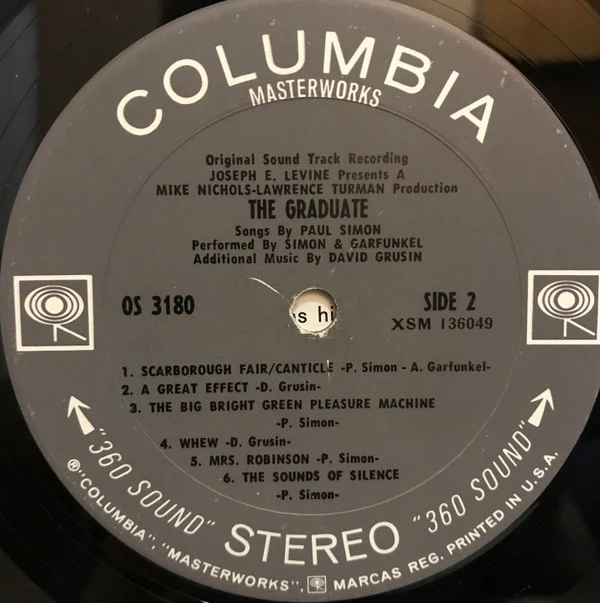 Paul Simon, Simon & Garfunkel, David Grusin* - The Graduate (Original Sound Track Recording) (LP, Album, San) (Very Good Plus (VG+)) - Image 4